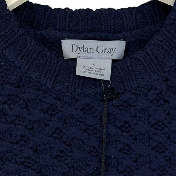 New Dylan Gray Men US S Navy Merino Wool Sweater Pullover  MSRP $228 $ - Picture 4 of 8